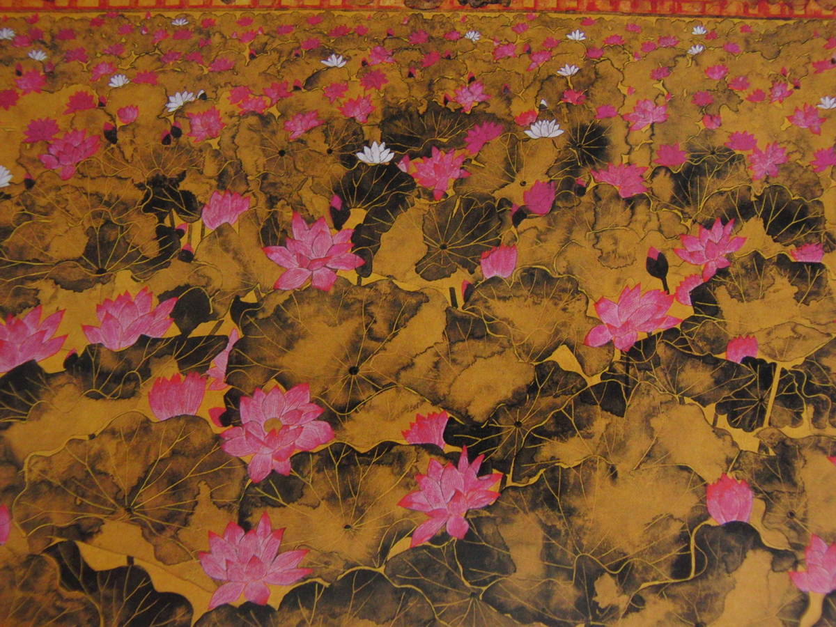 平松礼二、墨紫陽花、希少画集画、新品額装付