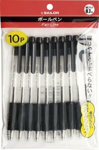 10本 セーラー万年筆 油性ボールペン フェアライン80 黒 10本 17-5181-000