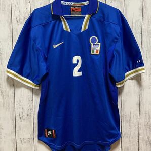 【NIKE】 ナイキ サッカー イタリア代表 ユニフォーム Lサイズ 96年 EURO #2 DF ルイジ・アポローニ MADE IN UK 送料無料!