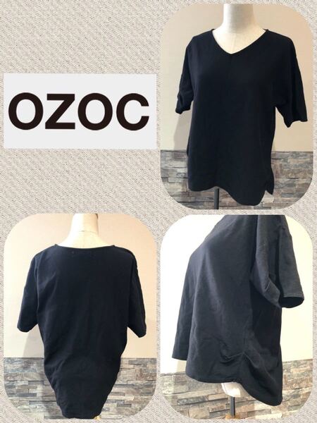 * OZOC オゾック 半袖 黒 着痩せ 美シルエット ヘビロテ