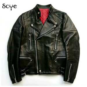  regular price 275,000 jpy 16AW Scye rhinoceros GTmon The type top class Spain ram leather double front bar i car jacket Double Rider's Unisex 36 ultimate beautiful goods 