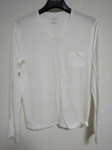 STUDIOUS Vネック長袖Tシャツ サイズS ホワイト カットソー UNITED TOKYO