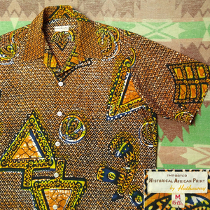 ハサウェイ 【Hathaway】50s HISTORICAL AFRICAN PRINT Cotton Shirt / 50年代 コットン シャツ ワックスプリント バティック ヴィンテージ