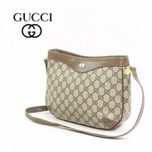 ヴィンテージ◆GUCCI/オールド グッチ PVC×レザー GG柄 斜め掛け ショルダー バッグ_画像1