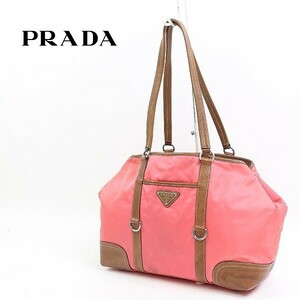 ◆PRADA/プラダ ナイロン×レザー 肩掛け ショルダー トート バッグ