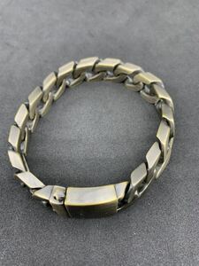  matted Vintage bronze gold mud flat stainless steel bracele 