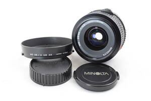 [eco.]MINOLTA MD 28mm F2.8 no.8089364 single burnt point manual lens 