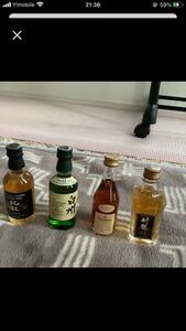 ミニボトル 古酒北杜12年&白州12年&Hennessy &竹鶴12年セットです。