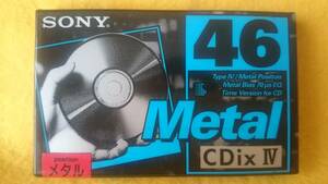  Sony metal position cassette tape SONY CDixⅣ 46 TypeⅣ Metal Position Cassete tape made in Japan unopened both sides 46 minute one side 23 minute 