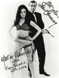 007 サンダーボール作戦 「Thunderball」Martine Beswick ショーン・コネリー & マルティーヌ・ベズウィック サイン フォト