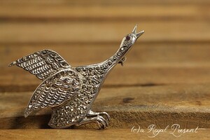 アール・デコ/鳥のブローチ/シルバー純銀製/STERLING/USA