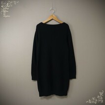 値下!訳あり特価!USED*Loungedress/ラウンジドレス/F/アンゴラ混ニットワンピース/ブラック/黒/上品/エレガント/秋冬_画像1