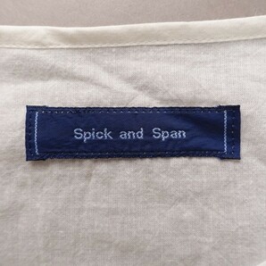 値下☆美品*Spick&Span/スピック&スパン/M相当/日本製ヘンリーネック長袖チュニックブラウス/ホワイト/白色/カジュアル/シンプル/春夏の画像3