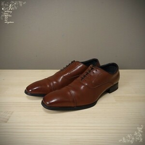 値下!USED*TETE HOMME/テットオム/26.5cm/ストレートチップシューズ/ブラウン/茶色/紳士/ビジネス/フォーマル