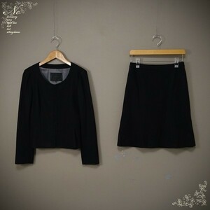  price decline!USED*UNTITLED/ Untitled /1/S size corresponding / made in Japan no color melt n jacket setup suit / skirt / black / black / ceremony 