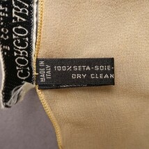 訳あり特価!USED*Armani Collezioni/アルマーニ コレツィオーニ/ヴィンテージ/イタリア製シルク100%フラワーモチーフストール/ベージュ系_画像5