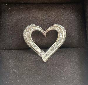 K18 natural diamond pendant top Heart 