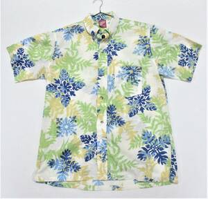 （中古）日本製　HANOHANO　ボタンダウン　カラーシャツ　フルオープン　表記サイズL