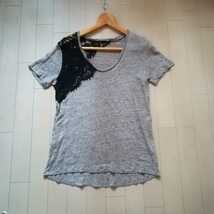 ZARA　半袖ニット　L　レディース　半袖Tシャツ トップス　W&B collection　レース　ニット_画像2