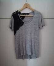 ZARA　半袖ニット　L　レディース　半袖Tシャツ トップス　W&B collection　レース　ニット_画像1