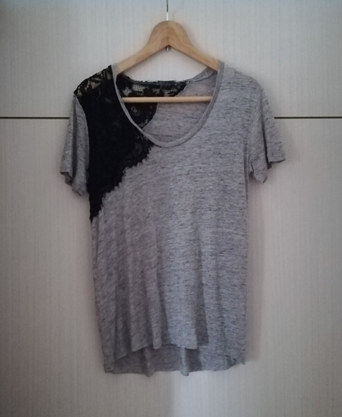 ZARA 半袖ニット L レディース 半袖Tシャツ トップス W&B collection レース ニット