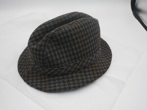  ломбард лот * б/у чистый * Prada мужской мягкая шляпа шляпа шерсть 100%*L размер 
