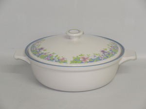  ★rb1104　ノリタケ　両手鍋　花柄　Noritake　プログレッション　CHINA　レトロ　アンティーク★