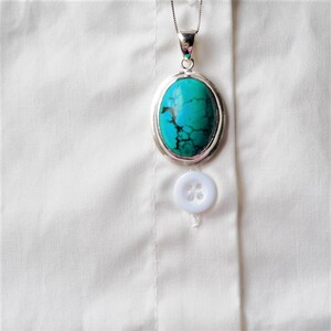  turquoise SV pendant top natural less processing turquoise man woman 