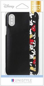 ミッキー ミッキーマウス iPhone X iPhoneX ケース ハードケース　スマホケース カバー ポケット付き 3ポケット PG-DCS293MKY ディズニー