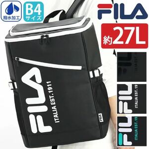 リュック メンズ レディース 27L FILA フィラ 【2021 春夏 新作】リュックサック スクエア バックパック FIMB-0531 ブラックホワイト