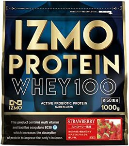 赤 1kg アルプロン IZMO イズモ ホエイプロテイン ストロベリー風味 1kg 生きた乳酸菌BC-30配合（国内生産）