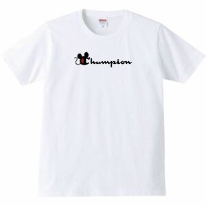 【送料無料】【新品】chumpion チュンピオン Tシャツ パロディ おもしろ プレゼント メンズ 白 2XLサイズ 大きいサイズ