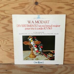 Y7FL4-210628 レア［LP レコード W.A.MOZART DIVERTIMENTO POUR TRIO A CORDES LE TRIO PASQUIER STEREO ERA 1060 33 1/3rpm］モーツァルト