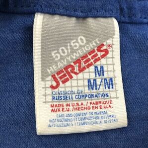 【送料込み】80sヴィンテージ！MADE IN USA アメリカ製JERZEESジャージーズ3段プリントTシャツ sizeMの画像2