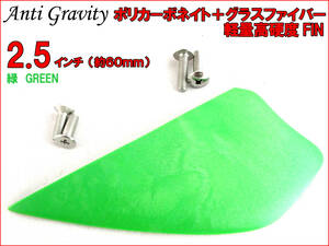 【Anti Gravity】 フィン 緑 グリーン 2.5インチ 1枚 カラフル カイトボード カイトボーディング カイトサーフィン ウエイクボード n2ik