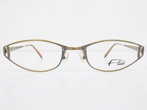 ∞【デッドストック】Flair フレアー 眼鏡 メガネフレーム 596 53[]17-135 メタル フルリム ブラウン ドイツ製 □H8