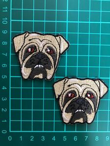 2枚入犬アイロンワッペン 刺繍ワッペン ハンドメイド グッズ 犬服