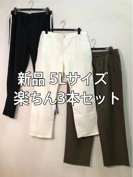 新品☆5L股下73cm 薄手パンツやレギパンなど3本セット☆j558