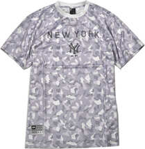ヤンキース Tシャツ 半袖 吸汗速乾 UV40 カモフラ柄 Mサイズ gry3グレー　MM01NYK8S04_画像1