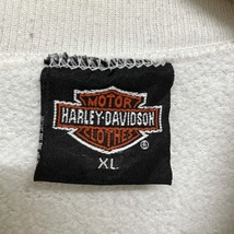 HARLEY-DAVIDSON ハーレーダビッドソン スウェット 長袖トップス 3D 1991 USA製 ビッグサイズ XL ホワイト バイカー_画像3