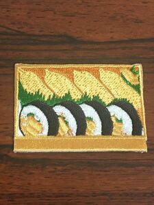 助六寿司◆アイロンワッペン◆ 刺繍パッチワーク◆ハンドメイド素材パーツ