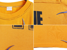 80's USA製 ビンテージ ■ カレッジ ナンバリング プリント 半袖 フットボール Tシャツ ( メンズ 小さめ L ) 古着 80年代 黄 黒 プリントT_画像4