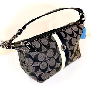 COACH コーチ ハンドバック ポーチ バイカラーライン