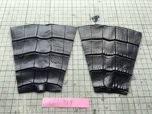 CR1-949★特大マットブラック最高級ニューギニアワイルドラージクロコダイルレザークラフトハギレはぎれキーカードコインケース名刺入れ
