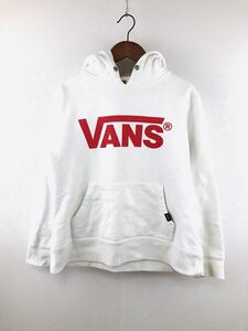 VANS ヴァンズ レディース パーカー ホワイト Sサイズ スウェット ビッグ ロゴ カジュアル フーデット 90s アメカジ 白 ルーム ウェア