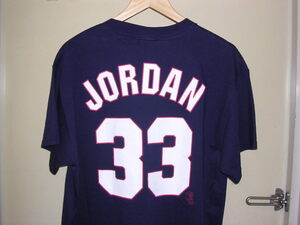 美品 90s 00s Majestic MLB Atlanta Braves #33 JORDAN Tシャツ L vintage old ブレーブス ナンバリング