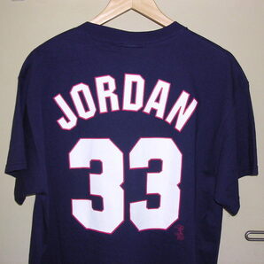 美品 90s 00s Majestic MLB Atlanta Braves #33 JORDAN Tシャツ L vintage old ブレーブス ナンバリングの画像1