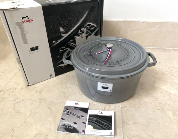 希少 激レア 送料無料!新品未使用 Staub ストウブ 6-1/4クォート ラウンドココット 13.25 quart 1103418 グラファイトグレー