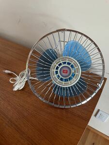 [ Showa Retro consumer electronics ] light electric fan operation verification ending diameter 27cm day . electric industry stand less circulator antique ceiling electric fan 