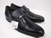 KK253 madras マドラス × マリオバレンチノ 新品 定価14300円 黒 牛革ビットローファースリッポンビジネスシューズ 25.0 3E VALENTINO_画像1